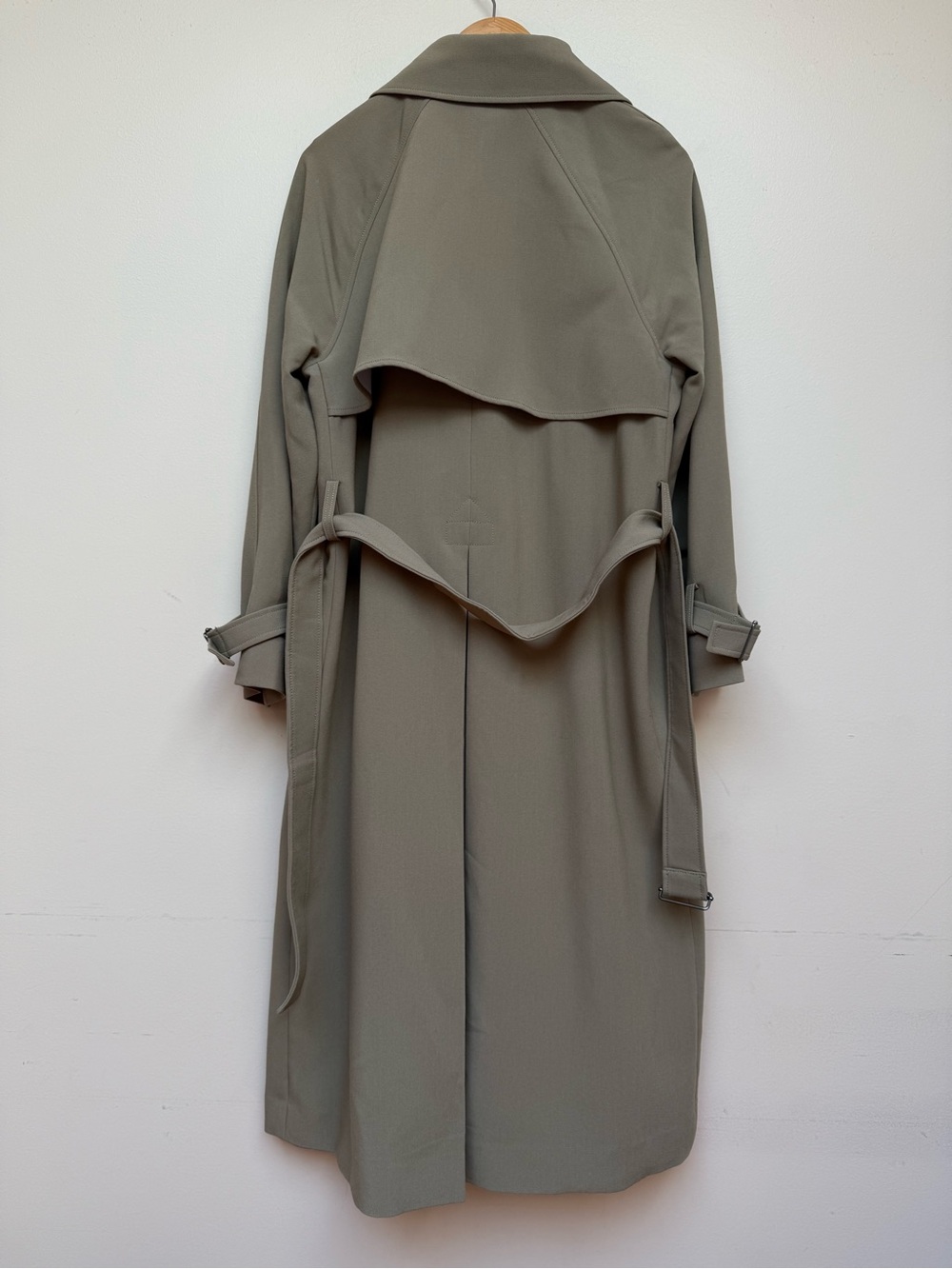 Oak + Fort Oversized Trench Coat Olive Double Breasted Size XS - Picture 4 of 13